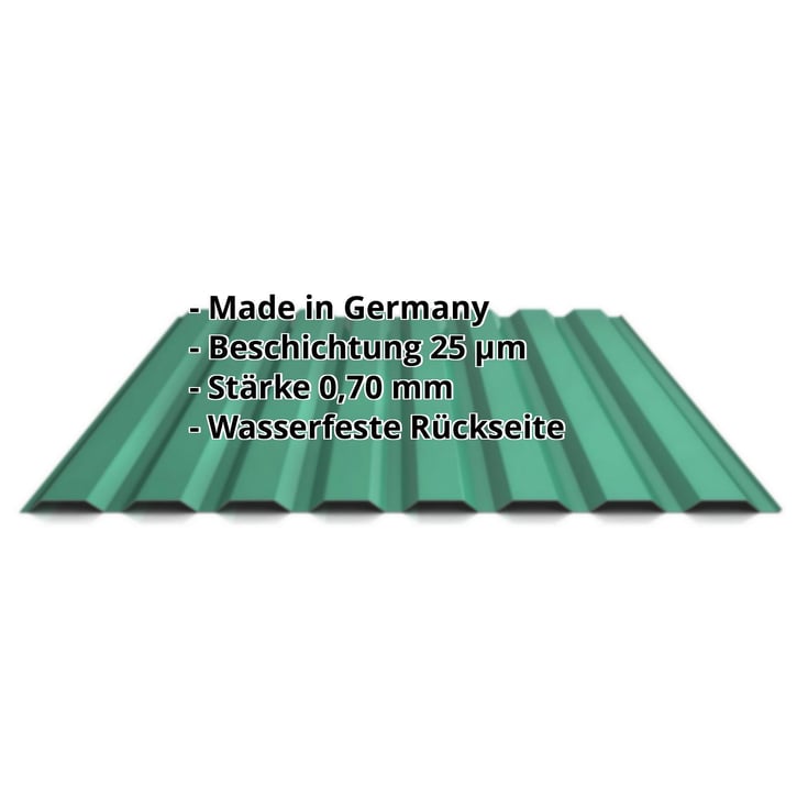 Trapezblech 20/1100 | Wand | Aluminium 0,70 mm | 25 µm Polyester | 6005 - Moosgrün #2