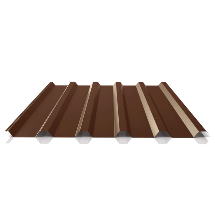 Trapezblech 35/207 | Dach | Anti-Tropf 1000 g/m² | Stahl 0,50 mm | 25 µm Polyester | 8011 - Nussbraun #1