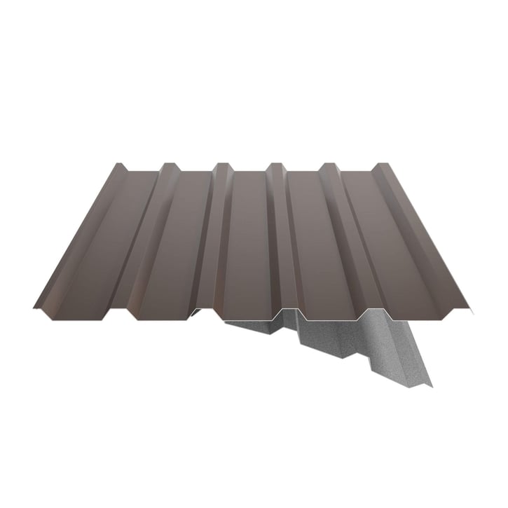 Trapezblech 35/207 | Dach | Anti-Tropf 1000 g/m² | Stahl 0,50 mm | 25 µm Polyester | 8011 - Nussbraun #5