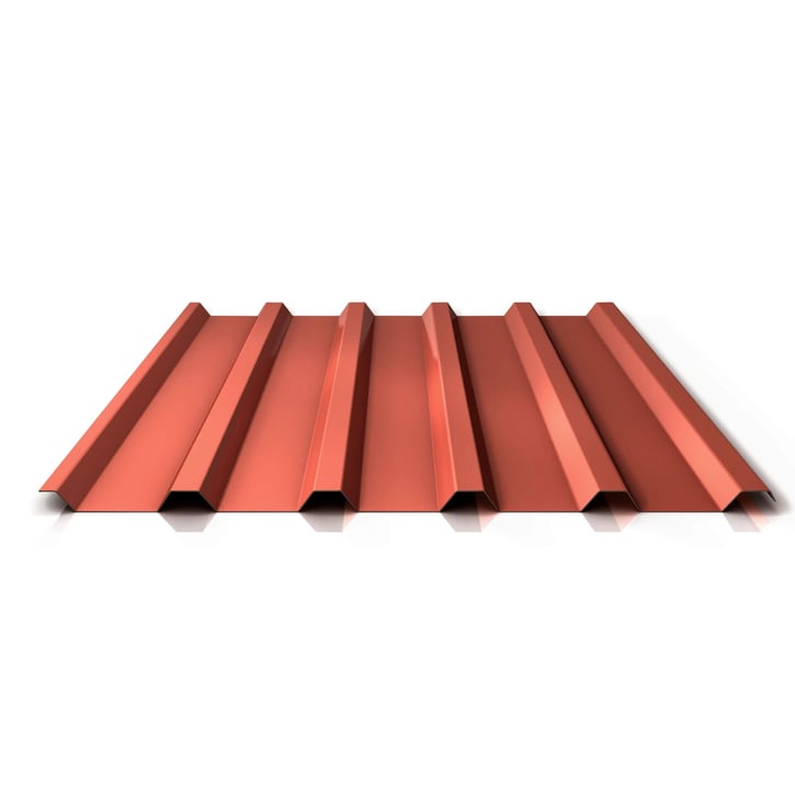 Trapezblech 35/207 | Dach | Anti-Tropf 1000 g/m² | Stahl 0,50 mm | 25 µm Polyester | 8004 - Kupferbraun #1