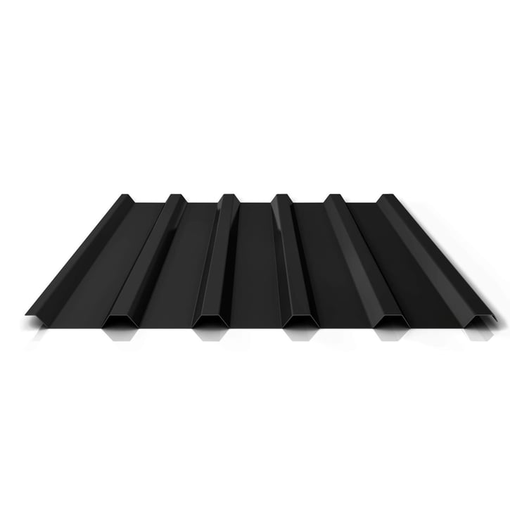 Trapezblech 35/207 | Dach | Anti-Tropf 1000 g/m² | Stahl 0,50 mm | 25 µm Polyester | 9005 - Tiefschwarz #1