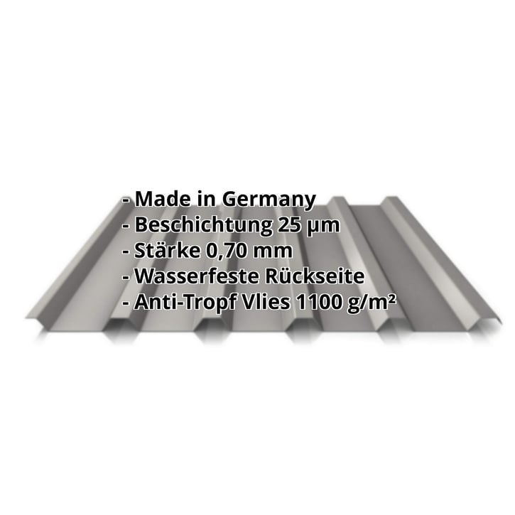 Trapezblech 35/207 | Dach | Anti-Tropf 1000 g/m² | Aluminium 0,70 mm | 25 µm Polyester | 9007 - Graualuminium #2