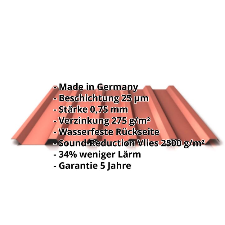 Trapezblech 35/207 | Dach | Anti-Tropf 2400 g/m² | Aktionsblech | Stahl 0,75 mm | 25 µm Polyester | 8004 - Kupferbraun #2