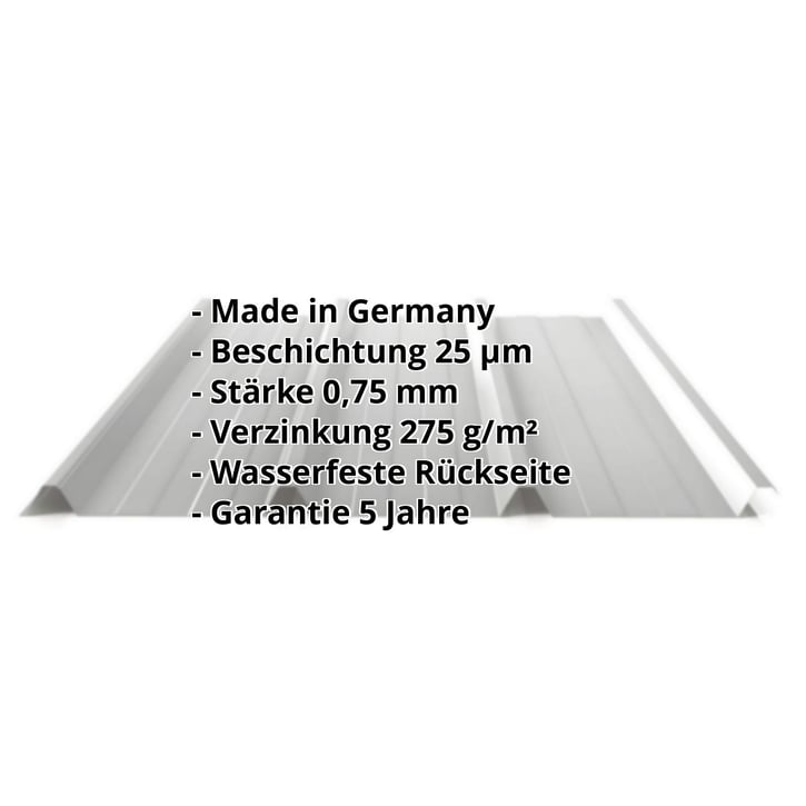 Trapezblech 45/333 | Dach | Aktionsblech | Stahl 0,75 mm | 25 µm Polyester | 9006 - Weißaluminium #2