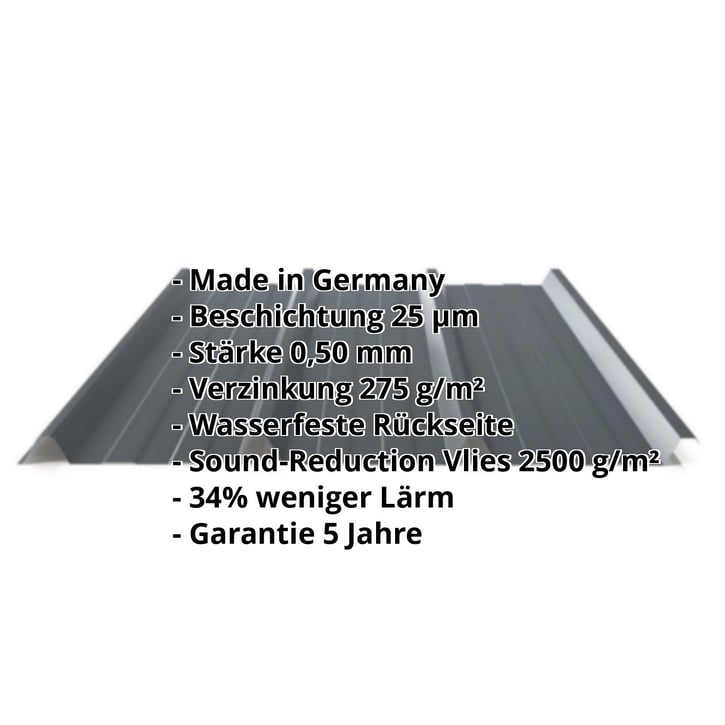 Trapezblech 45/333 | Dach | Anti-Tropf 2400 g/m² | Aktionsblech | Stahl 0,75 mm | 25 µm Polyester | 7016 - Anthrazitgrau #2