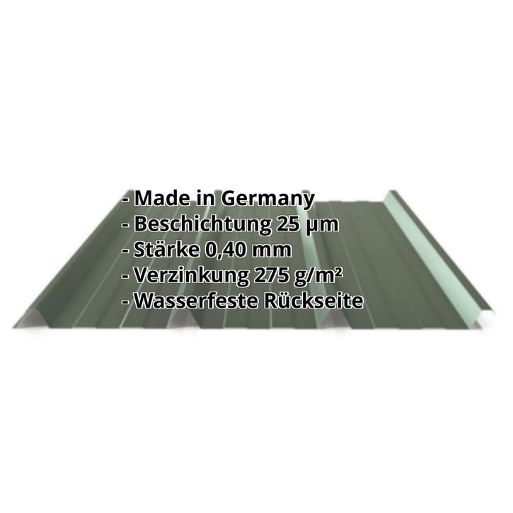 Trapezblech 45/333 | Dach | Sonderposten | Stahl 0,40 mm | 25 µm Polyester | 6020 - Chromoxidgrün #2