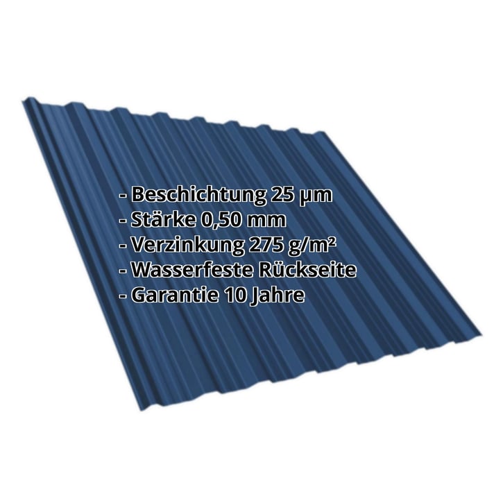 Trapezblech T18DR | Dach | Stahl 0,50 mm | 25 µm Polyester | 5010 - Enzianblau #2