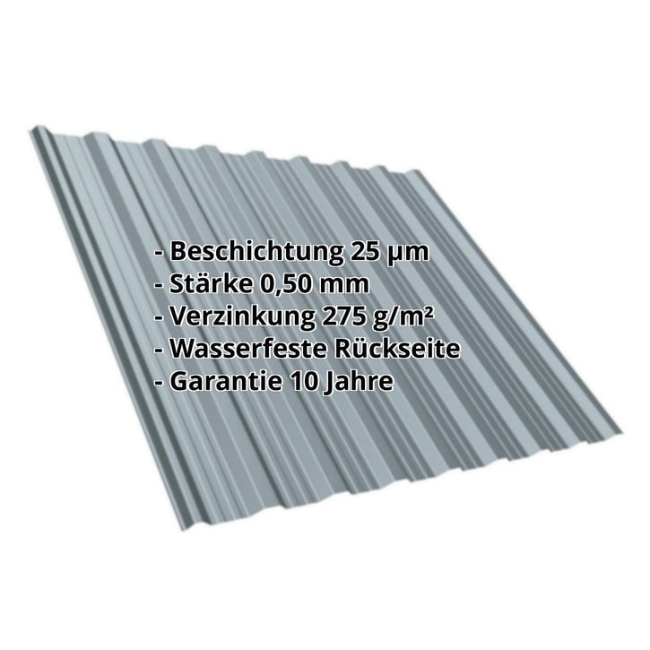Trapezblech T18DR | Dach | Stahl 0,50 mm | 25 µm Polyester | 7000 - Fehgrau #2