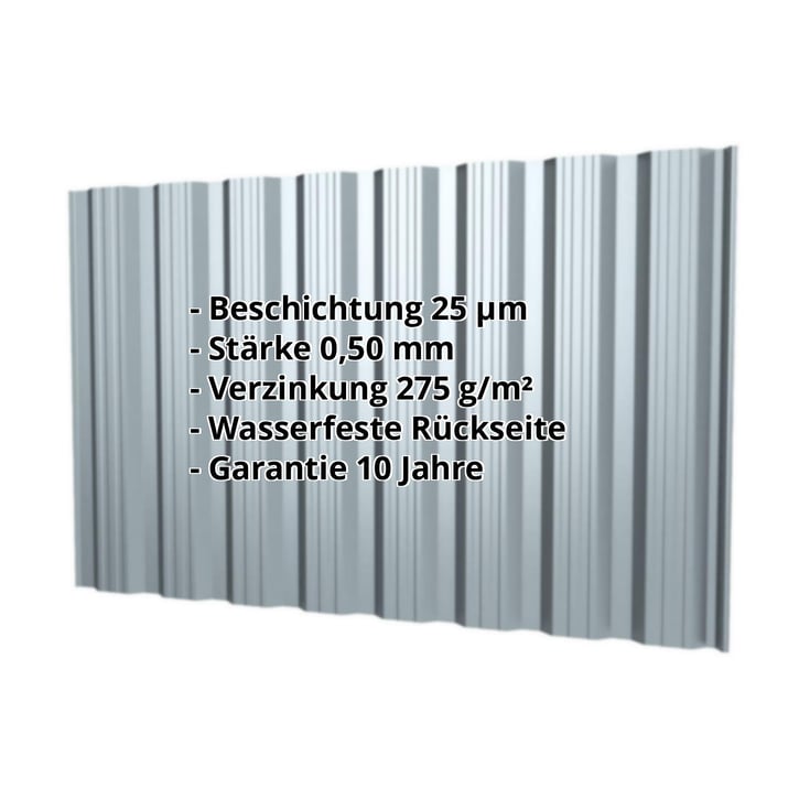 Trapezblech T18DR | Wand | Stahl 0,50 mm | 25 µm Polyester | 7000 - Fehgrau #2