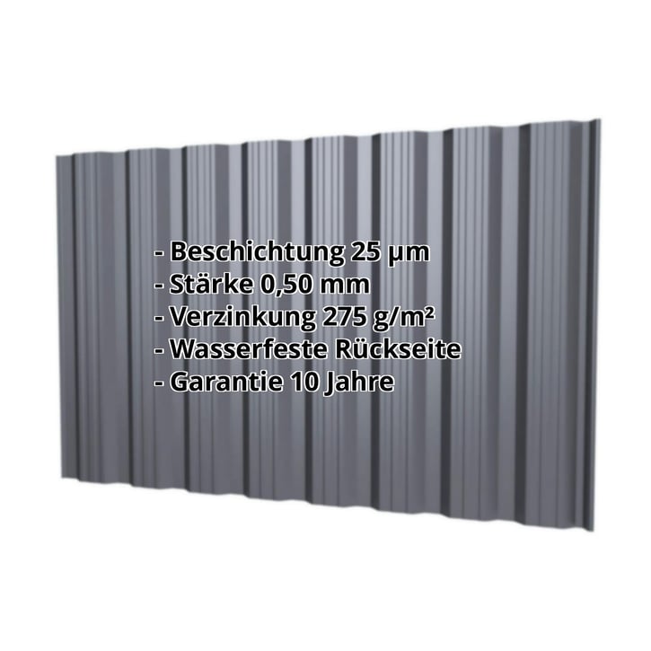 Trapezblech T18DR | Wand | Stahl 0,50 mm | 25 µm Polyester | 7024 - Graphitgrau #2
