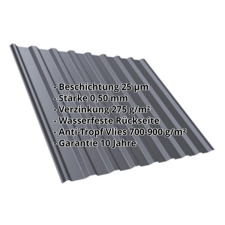 Trapezblech T20M | Dach | Anti-Tropf 700 g/m² | Stahl 0,50 mm | 25 µm Polyester | 7024 - Graphitgrau #2