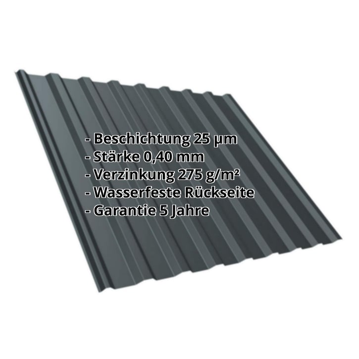 Trapezblech T20M | Dach | Stahl 0,40 mm | 25 µm Polyester | 7016 - Anthrazitgrau #2