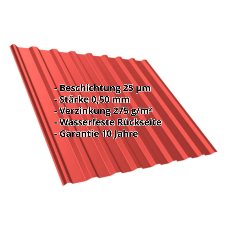 Trapezblech T20M | Dach | Stahl 0,50 mm | 25 µm Polyester | 3016 - Korallenrot #2
