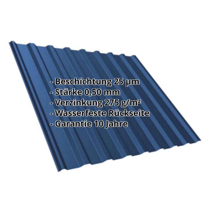 Trapezblech T20M | Dach | Stahl 0,50 mm | 25 µm Polyester | 5010 - Enzianblau #2