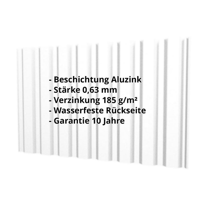 Trapezblech T20M | Wand | Stahl 0,63 mm | Aluzink | Blank Aluminium #2