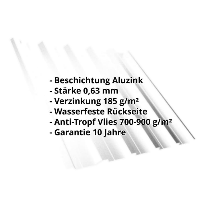 Trapezblech T35DR | Dach | Anti-Tropf 700 g/m² | Stahl 0,63 mm | Aluzink | Blank Aluminium #2