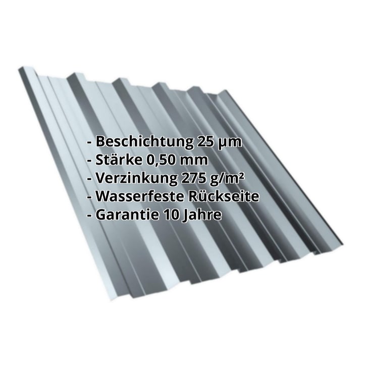 Trapezblech T35DR | Dach | Stahl 0,50 mm | 25 µm Polyester | 7000 - Fehgrau #2
