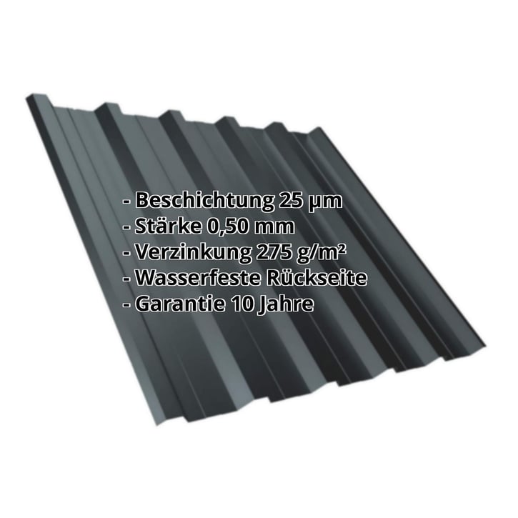Trapezblech T35DR | Dach | Stahl 0,50 mm | 25 µm Polyester | 7016 - Anthrazitgrau #2