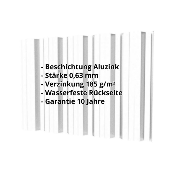 Trapezblech T35DR | Wand | Stahl 0,63 mm | Aluzink | Blank Aluminium #2