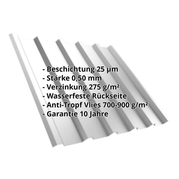 Trapezblech T35M | Dach | Anti-Tropf 700 g/m² | Stahl 0,50 mm | 25 µm Polyester | 7035 - Lichtgrau #2