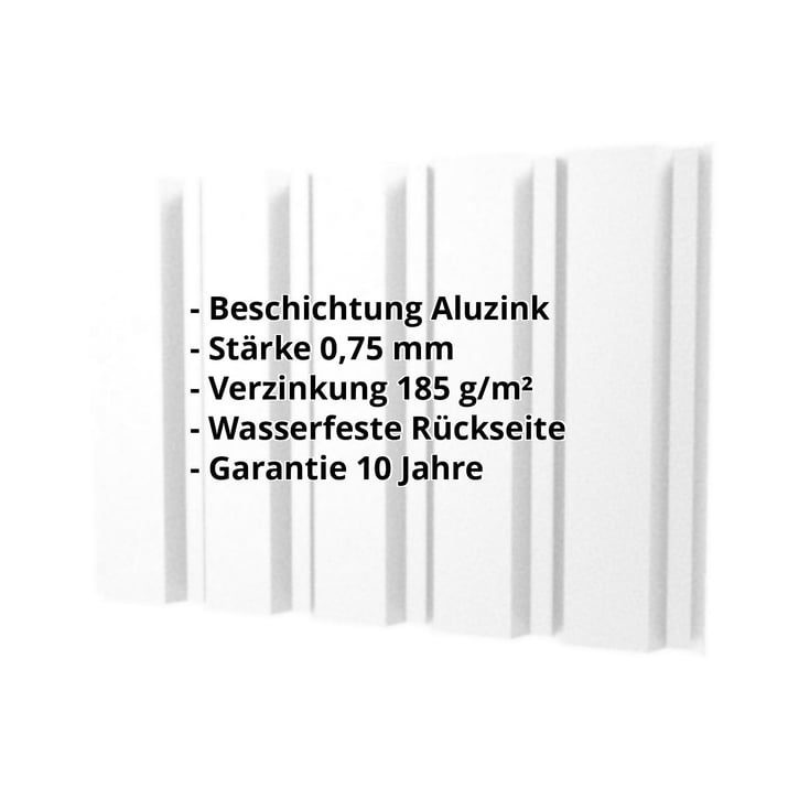 Trapezblech T35M | Wand | Stahl 0,75 mm | Aluzink | Blank Aluminium #2