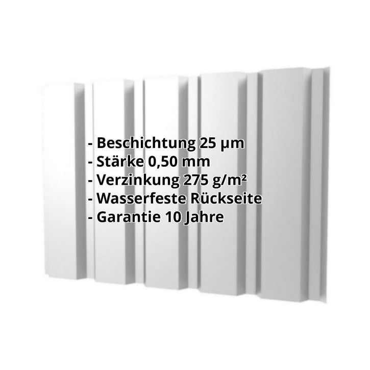 Trapezblech T35M | Wand | Stahl 0,50 mm | 25 µm Polyester | 7035 - Lichtgrau #2