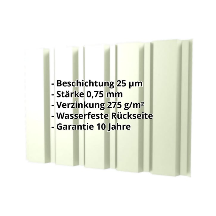 Trapezblech T35M | Wand | Stahl 0,75 mm | 25 µm Polyester | 9002 - Grauweiß #2