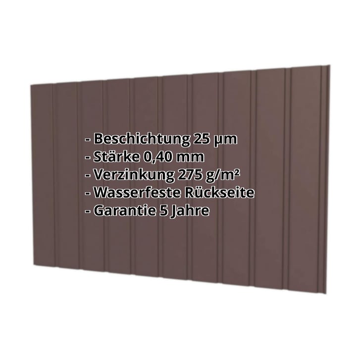Trapezblech T7M | Wand | Stahl 0,40 mm | 25 µm Polyester | 8017 - Schokoladenbraun #2
