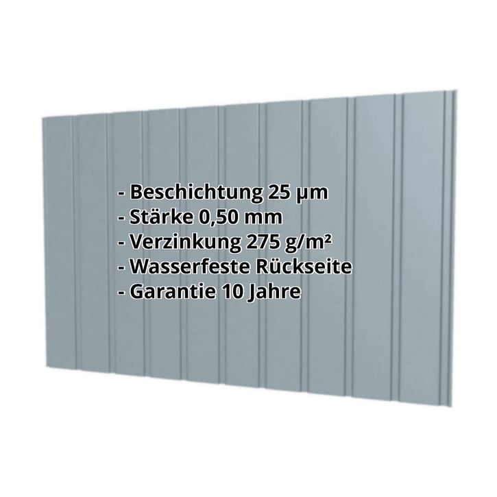 Trapezblech T7M | Wand | Stahl 0,50 mm | 25 µm Polyester | 7000 - Fehgrau #2