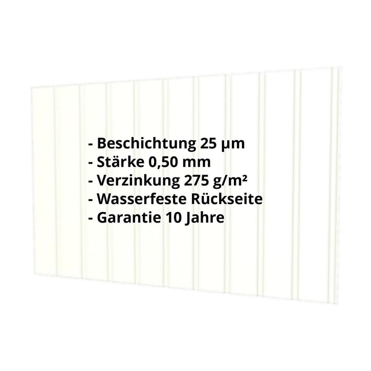 Trapezblech T7M | Wand | Stahl 0,50 mm | 25 µm Polyester | 9002 - Grauweiß #2