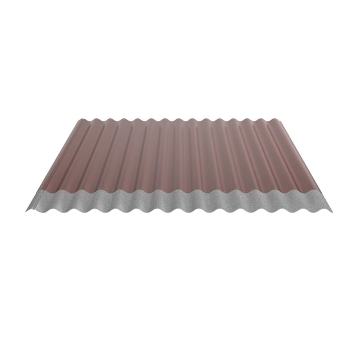Wellblech 18/1064 | Dach | Anti-Tropf 1000 g/m² | Aktionsblech | Stahl 0,75 mm | 25 µm Polyester | 8012 - Rotbraun #5