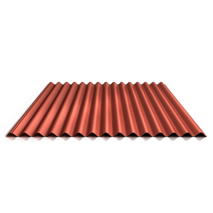 Wellblech 18/1064 | Dach | Anti-Tropf 1000 g/m² | Aktionsblech | Stahl 0,75 mm | 25 µm Polyester | 8004 - Kupferbraun #1