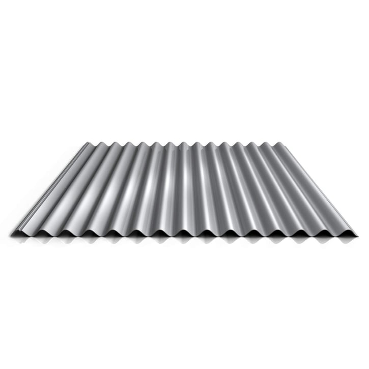 Wellblech 18/1064 | Dach | Anti-Tropf 1000 g/m² | Aktionsblech | Stahl 0,75 mm | 25 µm Polyester | 9006 - Weißaluminium #1