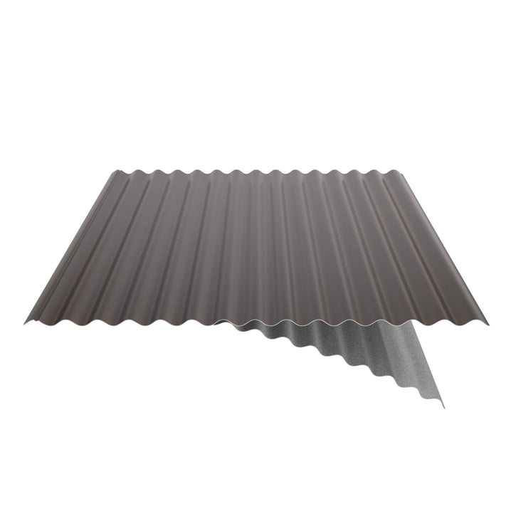 Wellblech 18/1064 | Dach | Anti-Tropf 1000 g/m² | Sonderposten | Stahl 0,40 mm | 25 µm Polyester | 8014 - Sepiabraun #6