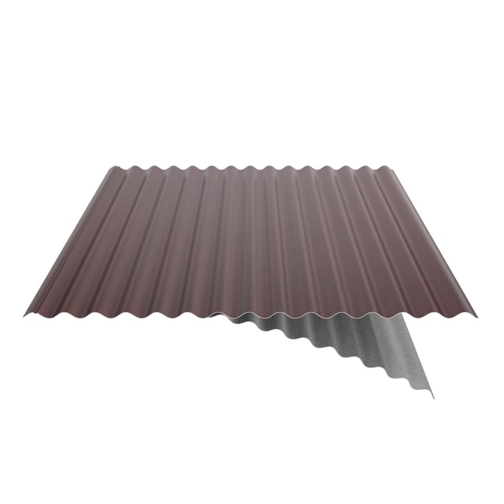 Wellblech 18/1064 | Dach | Anti-Tropf 1000 g/m² | Stahl 0,50 mm | 25 µm Polyester | 3005 - Weinrot #5