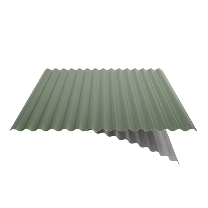 Wellblech 18/1064 | Dach | Anti-Tropf 1000 g/m² | Stahl 0,50 mm | 25 µm Polyester | 6011 - Resedagrün #5