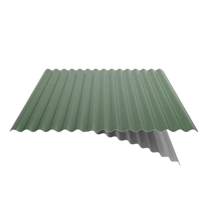 Wellblech 18/1064 | Dach | Anti-Tropf 1000 g/m² | Stahl 0,50 mm | 25 µm Polyester | 6002 - Laubgrün #5