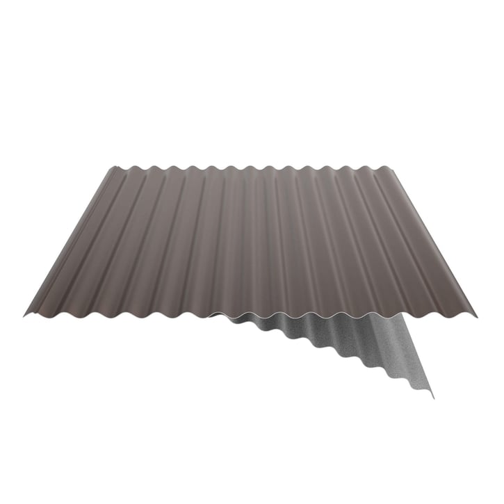Wellblech 18/1064 | Dach | Anti-Tropf 1000 g/m² | Stahl 0,50 mm | 25 µm Polyester | 8011 - Nussbraun #5