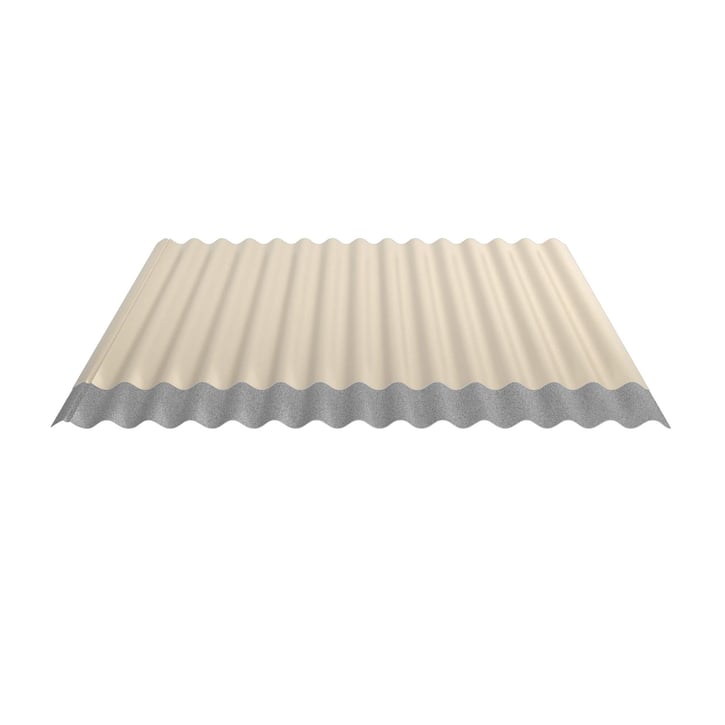 Wellblech 18/1064 | Dach | Anti-Tropf 1000 g/m² | Stahl 0,63 mm | 25 µm Polyester | 1015 - Hellelfenbein #4