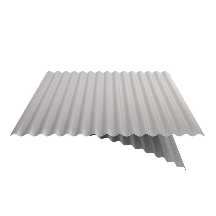 Wellblech 18/1064 | Dach | Anti-Tropf 1000 g/m² | Stahl 0,75 mm | 25 µm Polyester | 9006 - Weißaluminium #5