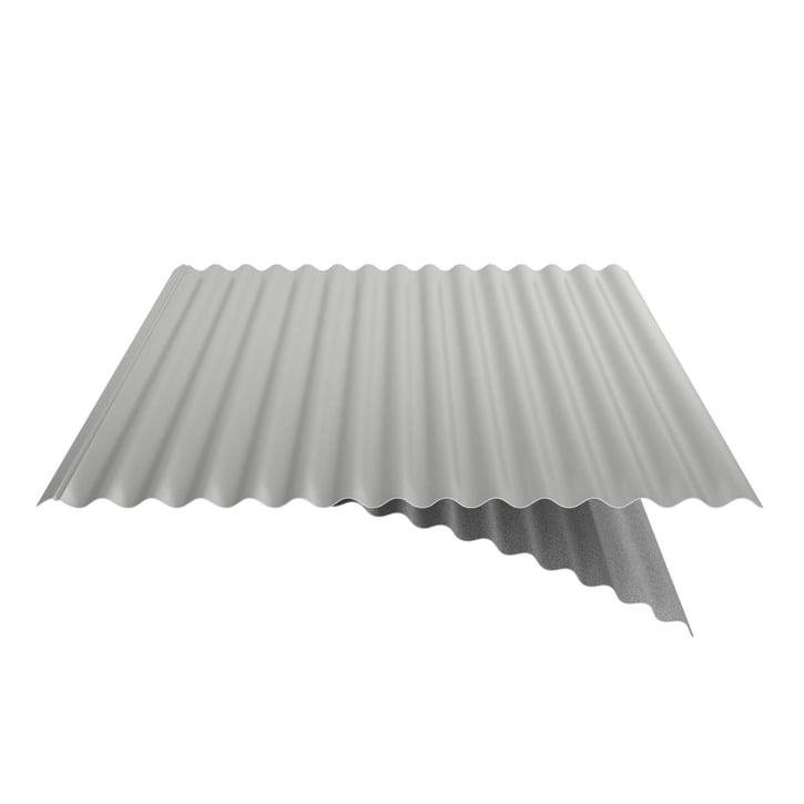 Wellblech 18/1064 | Dach | Anti-Tropf 2400 g/m² | Stahl 0,63 mm | 25 µm Polyester | 9006 - Weißaluminium #5