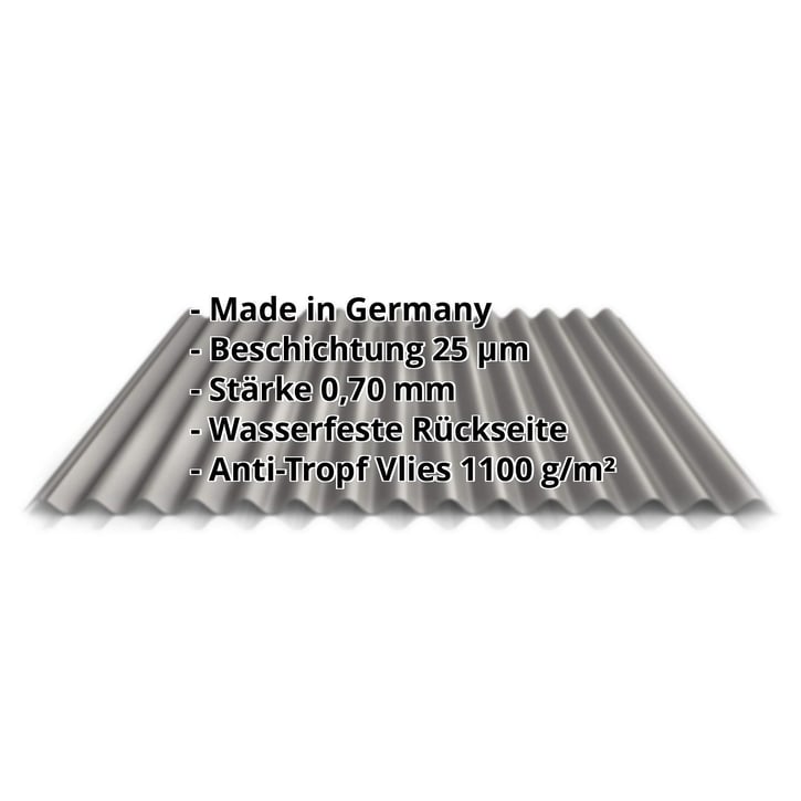 Wellblech 18/1064 | Dach | Anti-Tropf 700 g/m² | Aluminium 0,70 mm | 25 µm Polyester | 9007 - Graualuminium #2