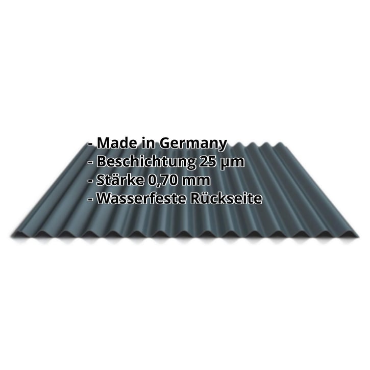Wellblech 18/1064 | Dach | Aluminium 0,70 mm | 25 µm Polyester | 7016 - Anthrazitgrau #2