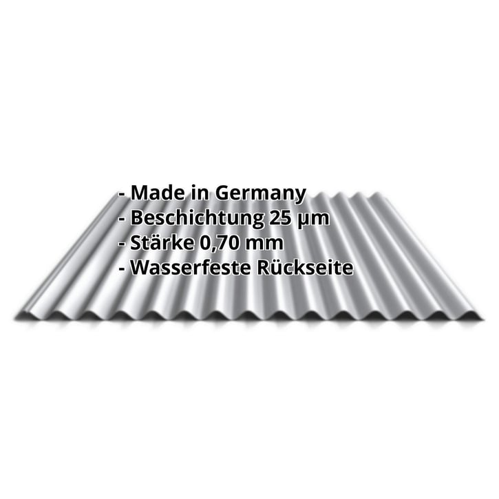 Wellblech 18/1064 | Dach | Aluminium 0,70 mm | 25 µm Polyester | 9006 - Weißaluminium #2