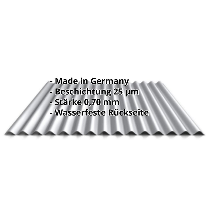 Wellblech 18/1064 | Wand | Aluminium 0,70 mm | 25 µm Polyester | 9006 - Weißaluminium #2