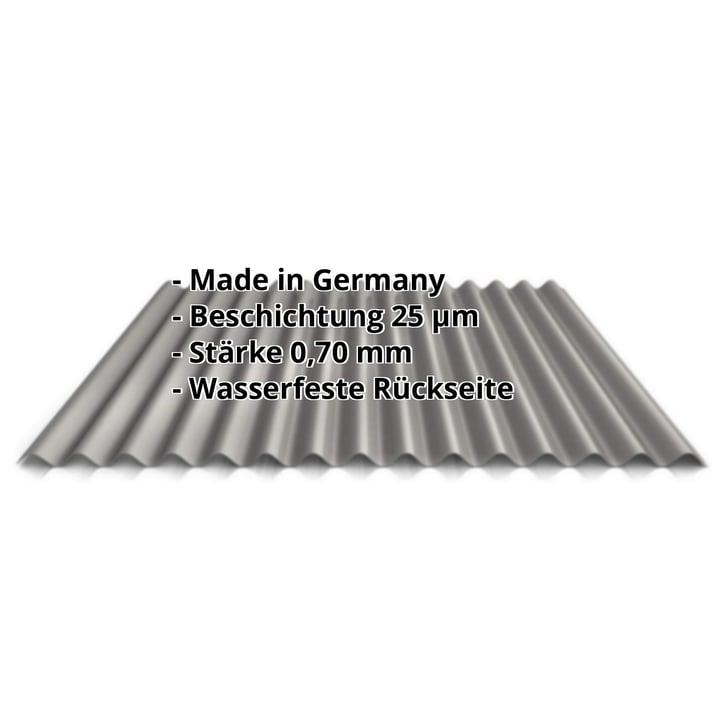 Wellblech 18/1064 | Wand | Aluminium 0,70 mm | 25 µm Polyester | 9007 - Graualuminium #2