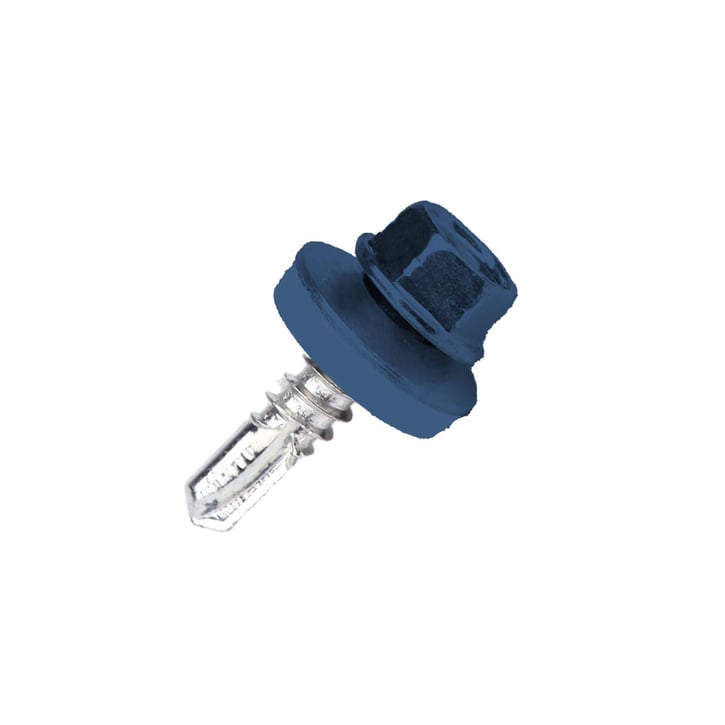 Verzinkte Schrauben | Für Montage Tiefsicke auf Stahlkonstruktion | 4,8 x 19 mm E14 | Enzianblau #1