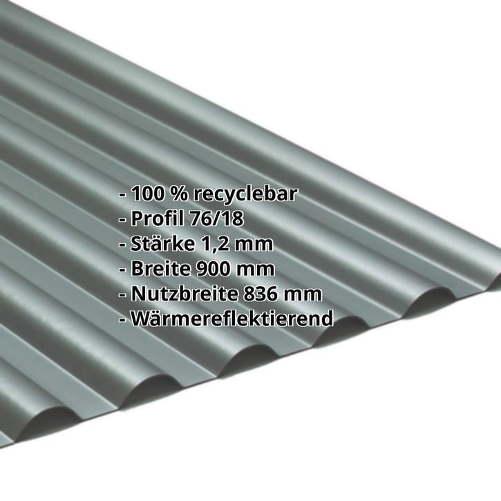 PVC Profilplatte SINTRA | 77/18 | 1,20 mm | Anthrazit Metallic | 2500 mm #2