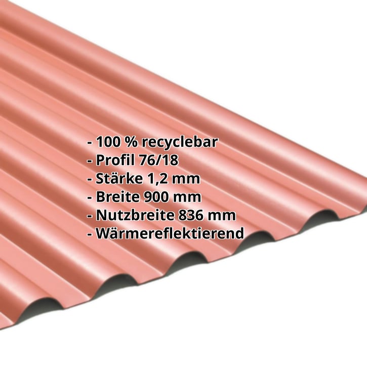 PVC Profilplatte SINTRA | 77/18 | 1,20 mm | Rot Metallic | 2000 mm #2