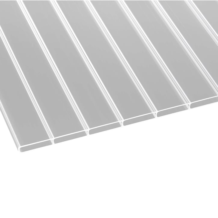 Acrylglas Stegdoppelplatte | 16 mm | Profil A4 | Sparpaket | Plattenbreite 980 mm | Klar | Breitkammer | Breite 3,09 m | Länge 4,00 m #3